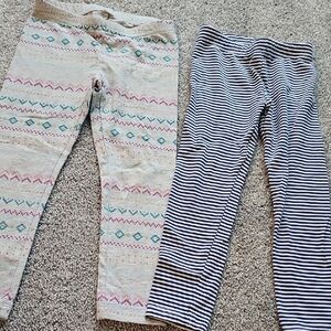 ❄️Kids Leggings Set - Patterned Gray and Striped Navy #K